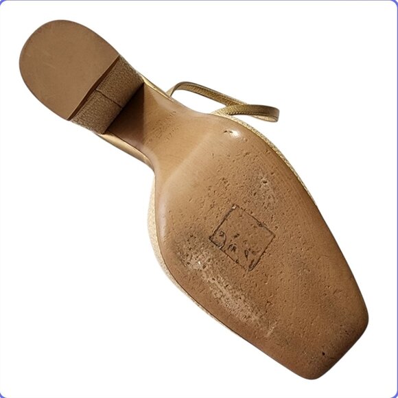 Valentino Garavani One Stud Raffia Ankle-Strap Pumps 37 1/2 - Picture 9 of 16